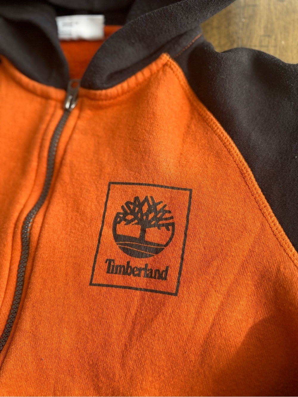 Timberland Kids Orange and Black Full-Zip Hoodie - Picture 9 of 12